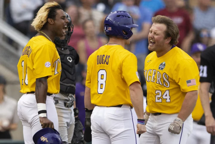 LSU tops No. 1 Wake Forest 5-2 to set up a rematch for a spot in the College World Series finals